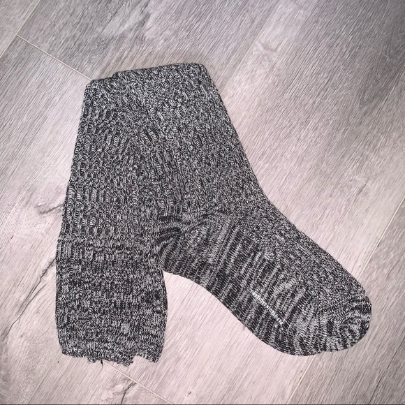 New Richer Poorer Knee High Long Socks Gray Black Heathered One Size - Picture 2 of 5